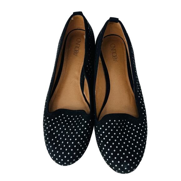 ABound Embellished Flat Shoes Round Toe Slip On Suede Black Womens Size 6.5M - Picture 4 of 8
